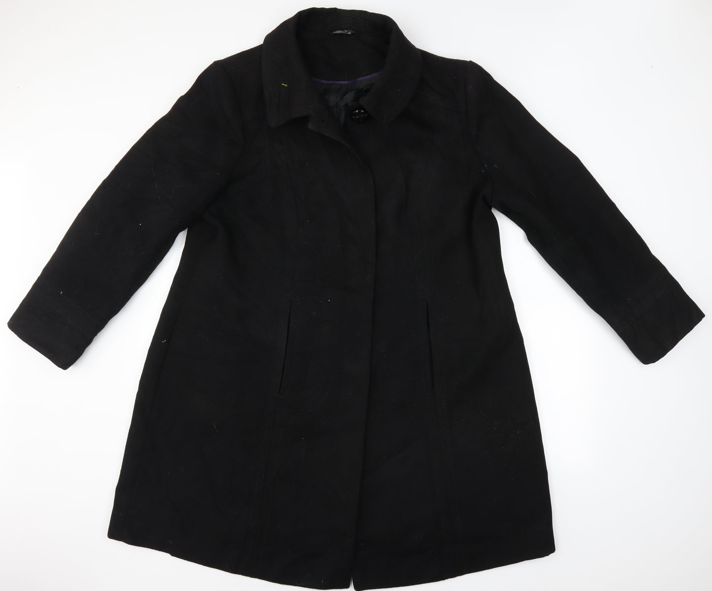 BM Womens Black   Overcoat Coat Size 24