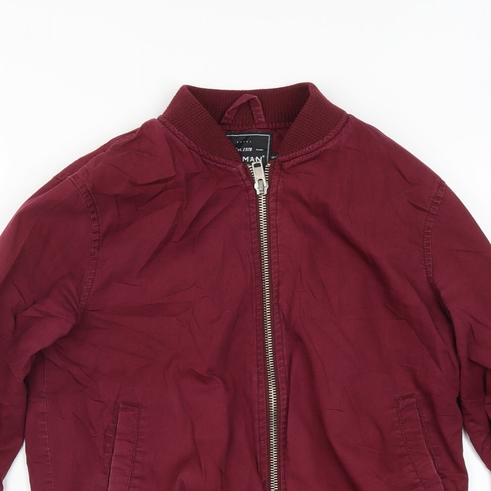 Topman Mens Red   Bomber Jacket Jacket Size S