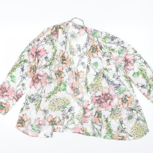 Dorothy Perkins Womens White Floral  Kimono  Size 8
