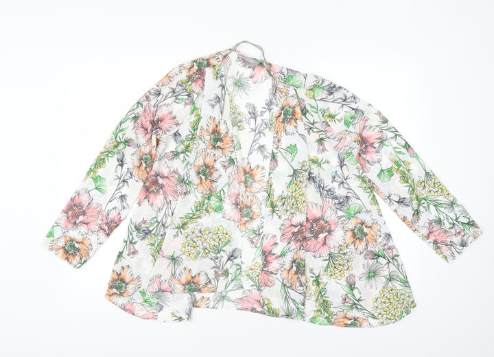 Dorothy Perkins Womens White Floral Kimono Size 8