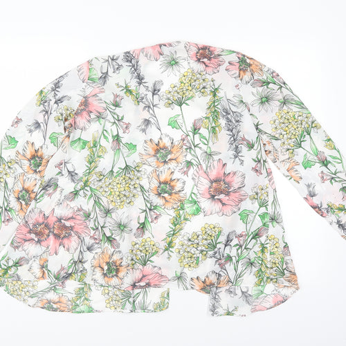 Dorothy Perkins Womens White Floral  Kimono  Size 8