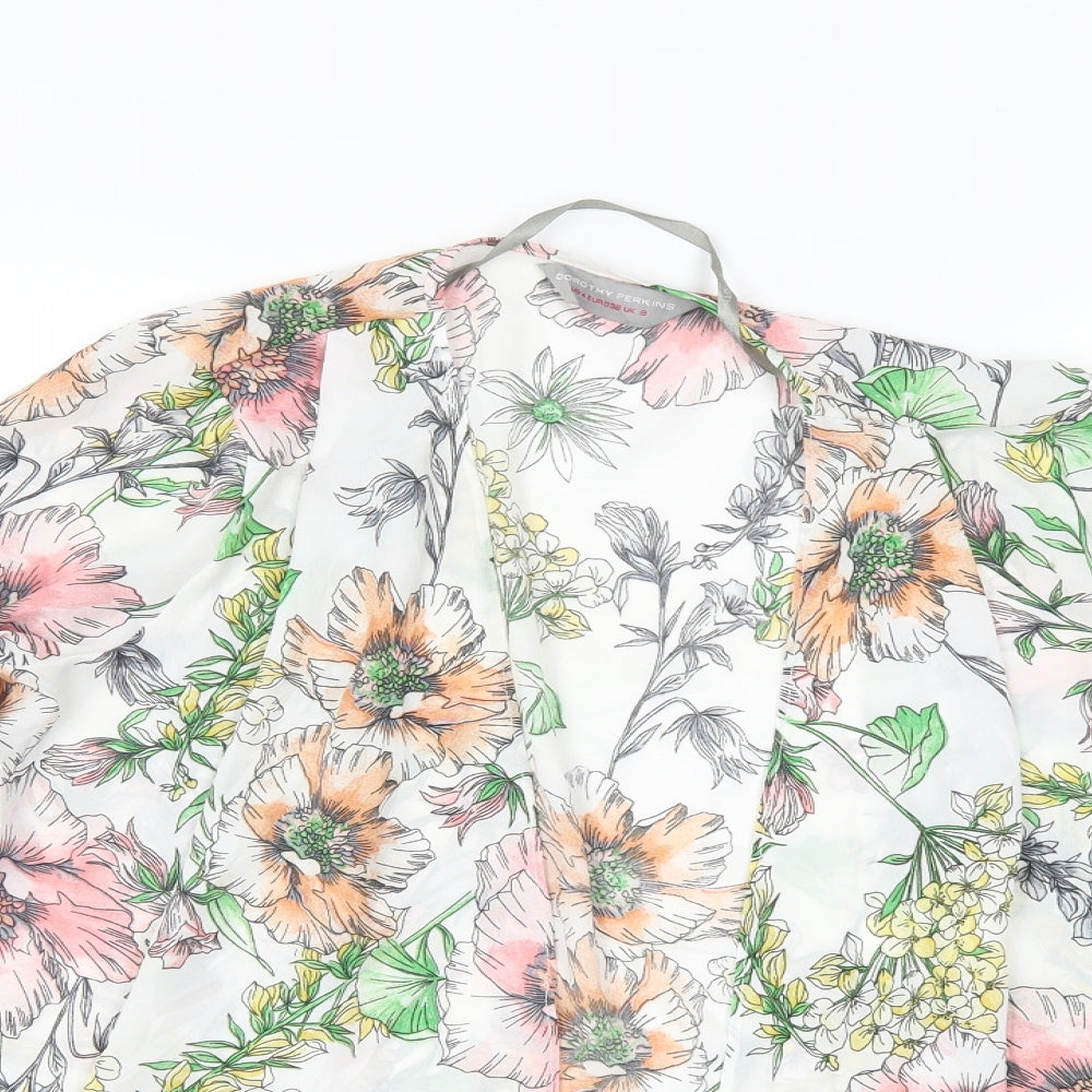 Dorothy Perkins Womens White Floral  Kimono  Size 8