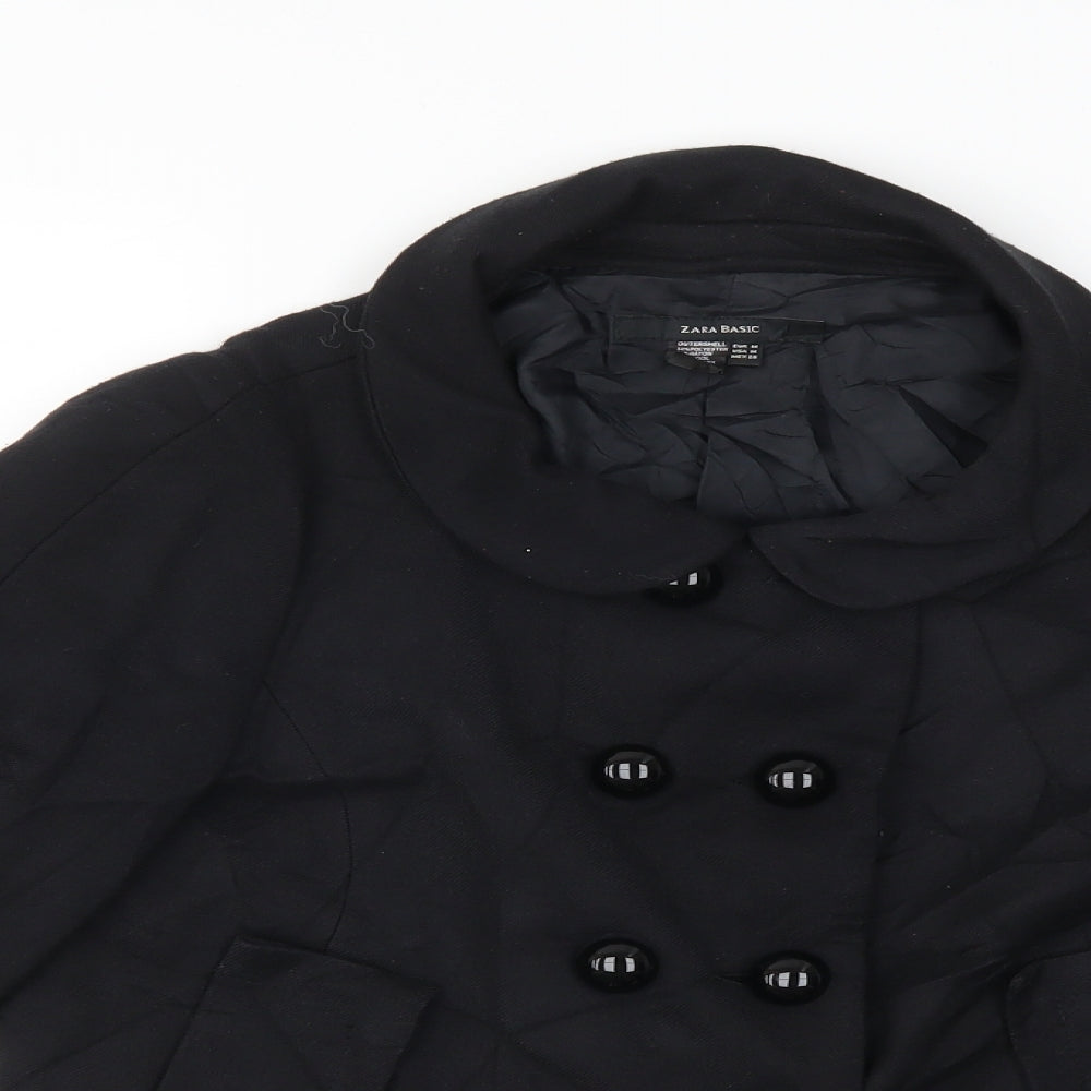 Zara Womens Black   Pea Coat Coat Size M