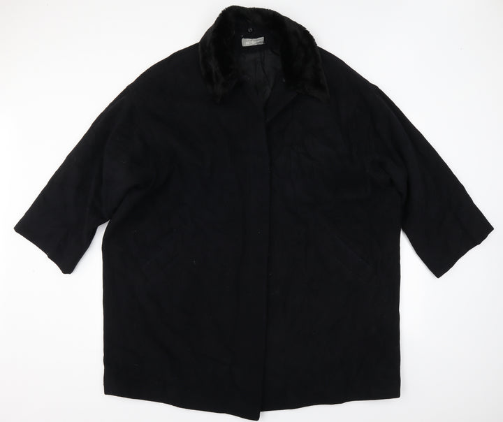 Wallis Womens Black Overcoat Coat Size 14