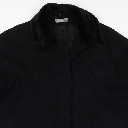 Wallis Womens Black   Overcoat Coat Size 14