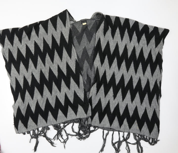 BASHA Womens Grey Geometric   Shawl/Wrap