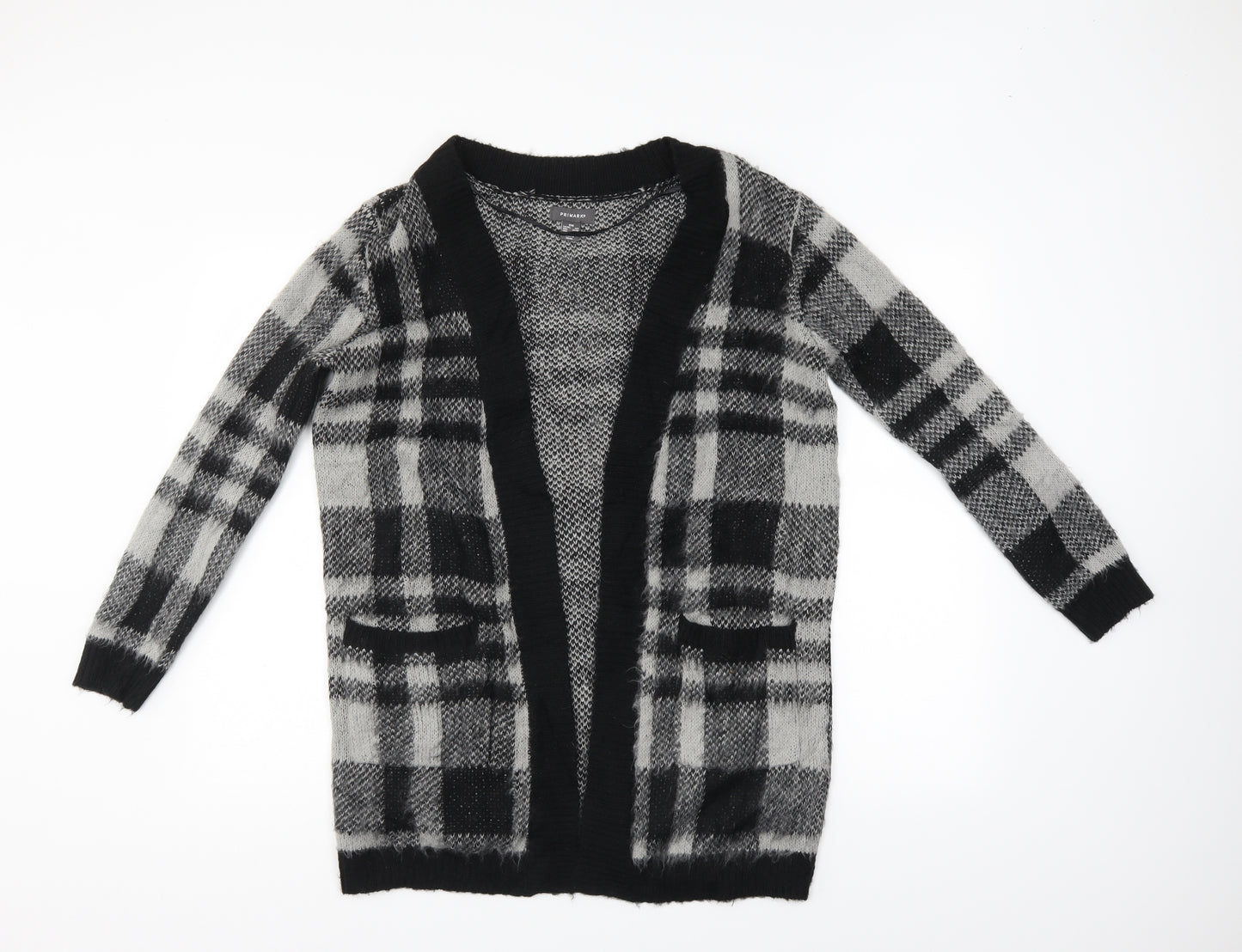 Primark Womens Grey Check  Cardigan Jumper Size XS