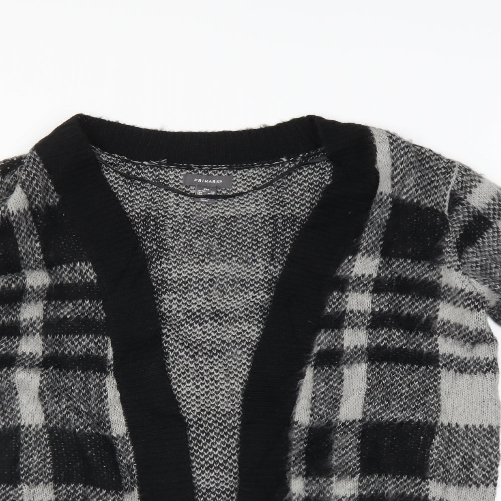 Primark Womens Grey Check  Cardigan Jumper Size XS