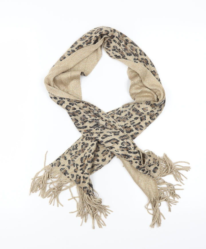 Preworn Womens Gold Animal Print Scarf