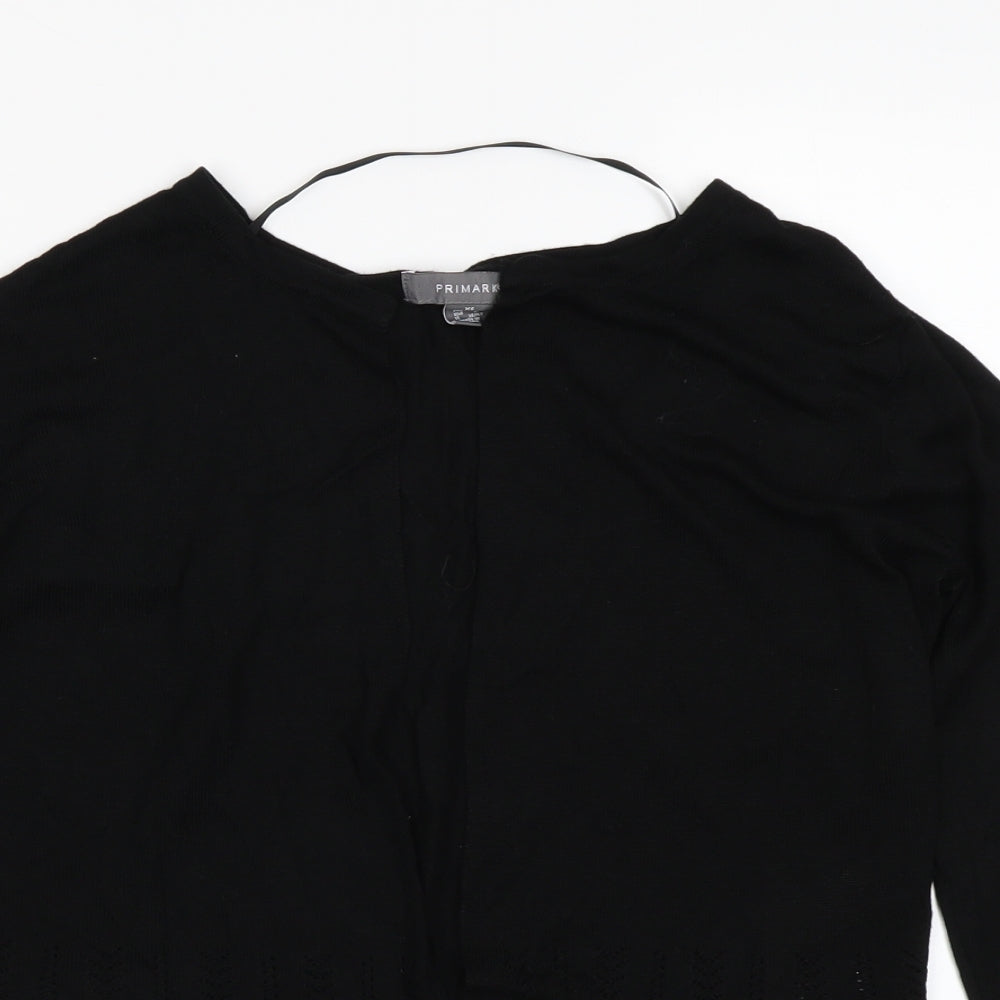 prim Womens Black  Knit Cardigan Jumper Size XS