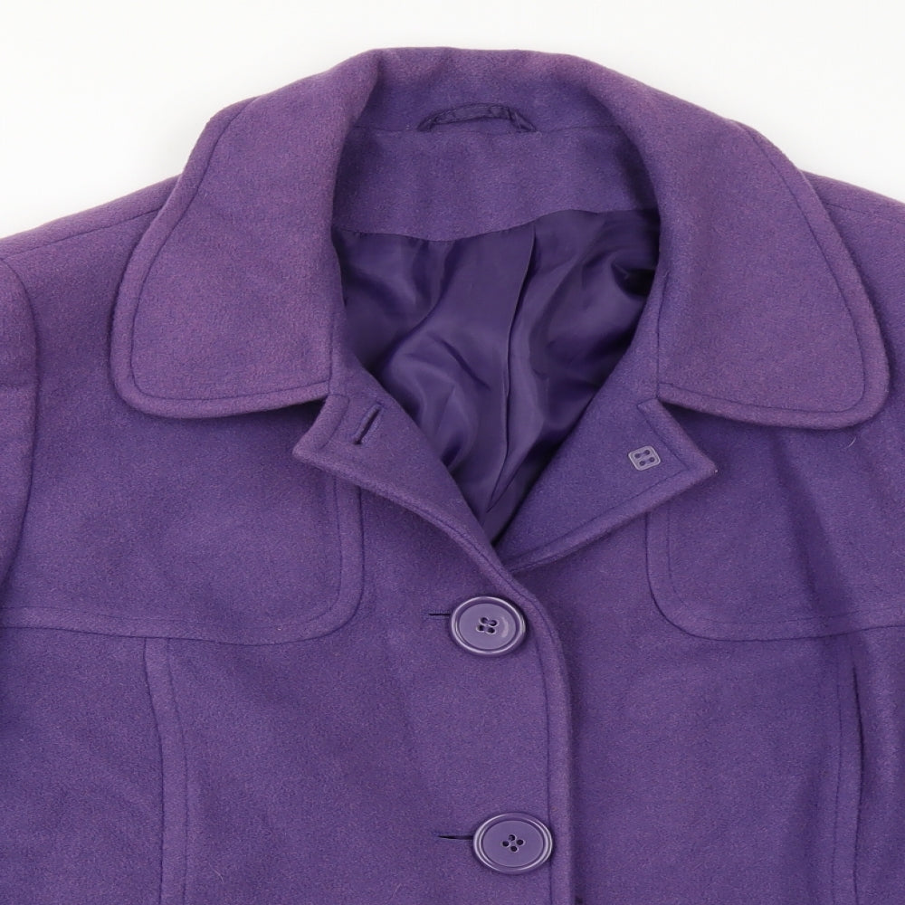 Dorothy Perkins Womens Purple   Pea Coat Coat Size 18