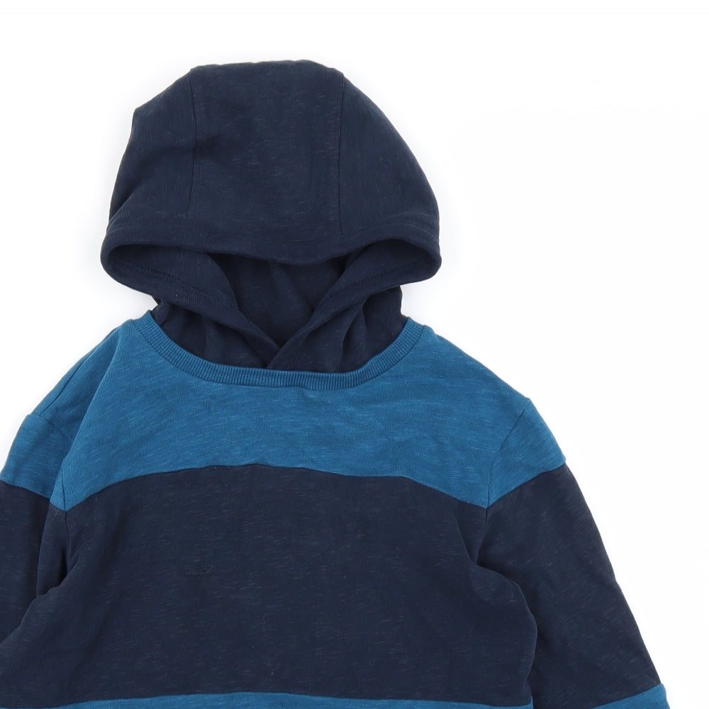 NEXT Boys Blue Striped  Pullover Hoodie Size 9 Years