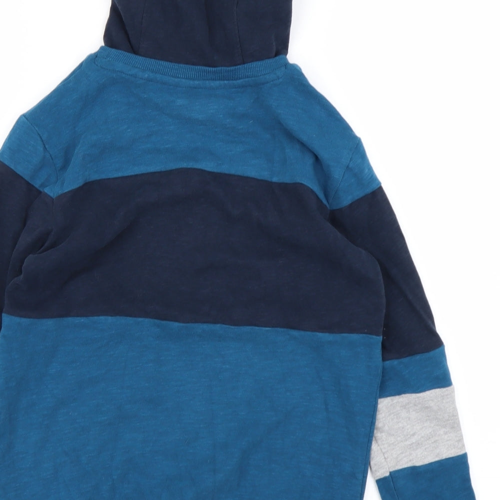 NEXT Boys Blue Striped  Pullover Hoodie Size 9 Years