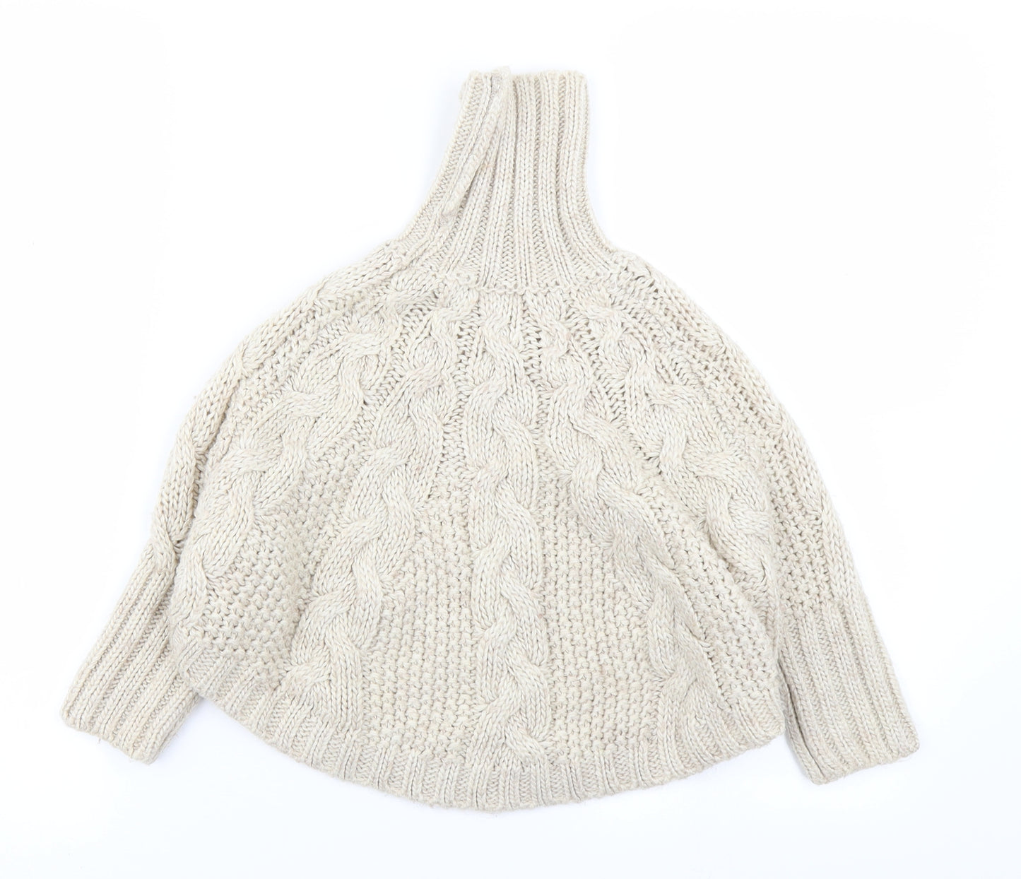 NEXT Girls Beige  Knit Pullover Jumper Size 3-4 Years  - Poncho