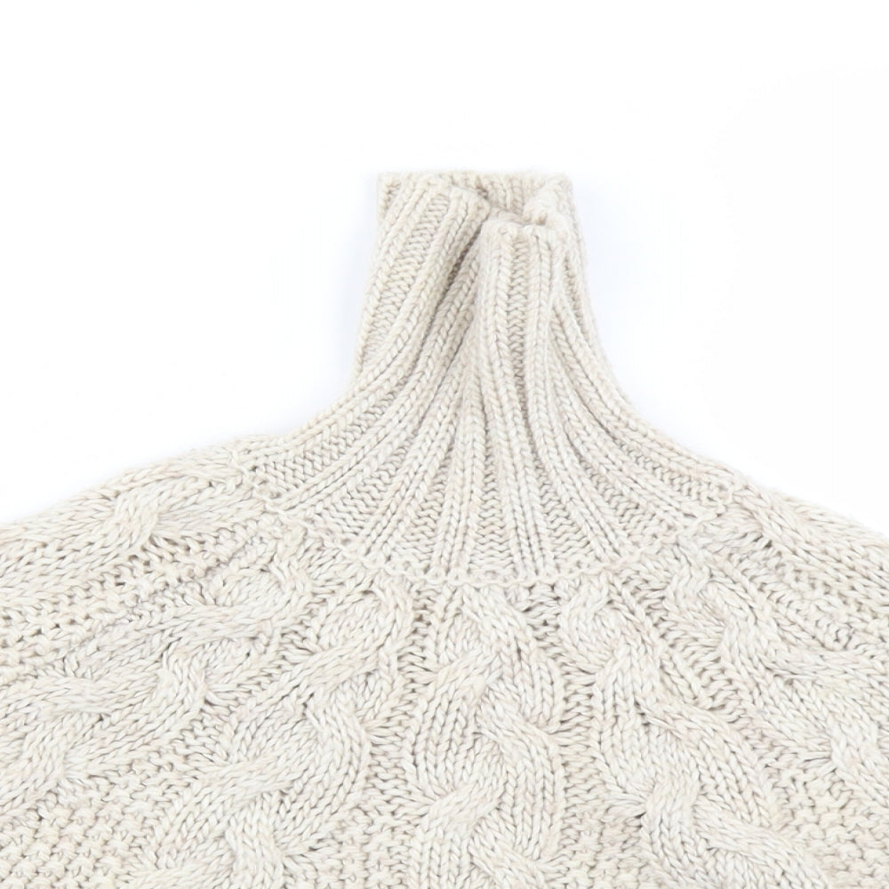 NEXT Girls Beige  Knit Pullover Jumper Size 3-4 Years  - Poncho