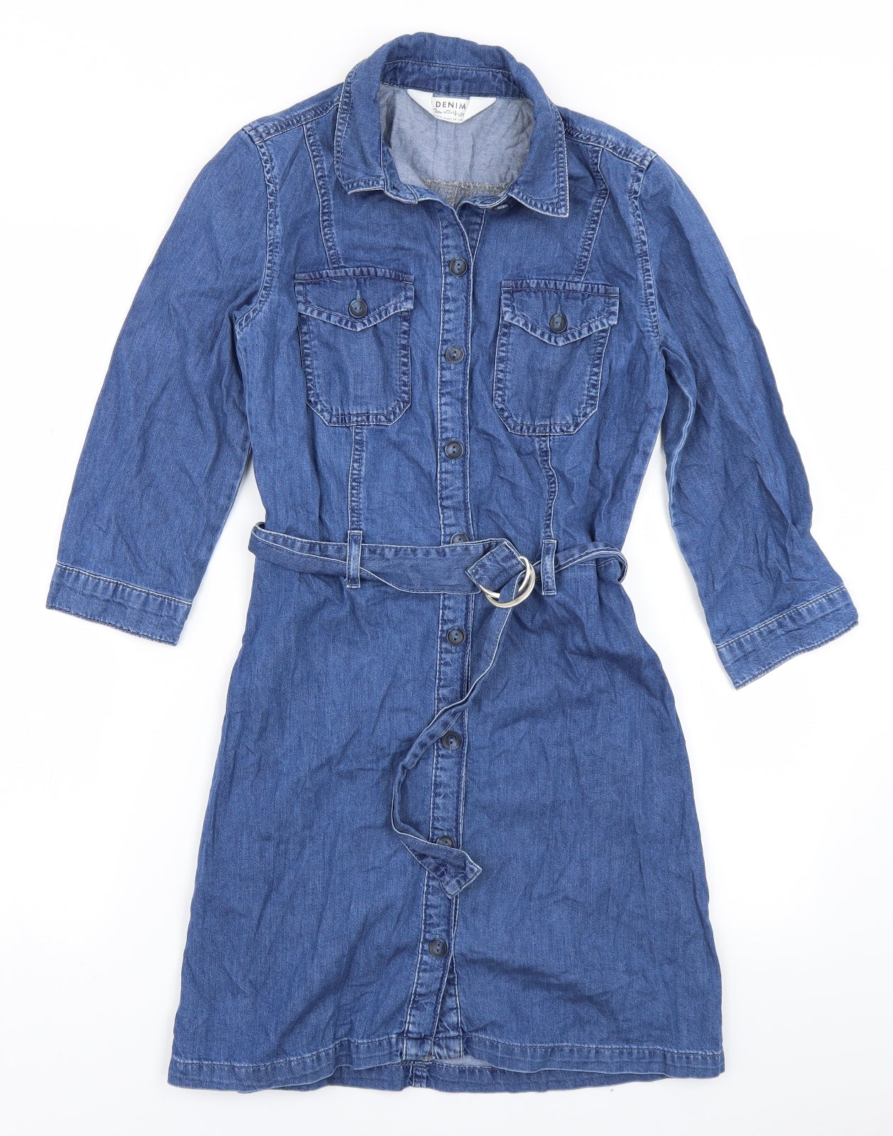 Miss Selfridge Womens Blue  Denim Shirt Dress  Size 8