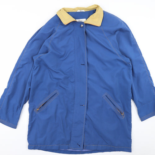Klass Collection Womens Blue   Rain Coat Coat Size M