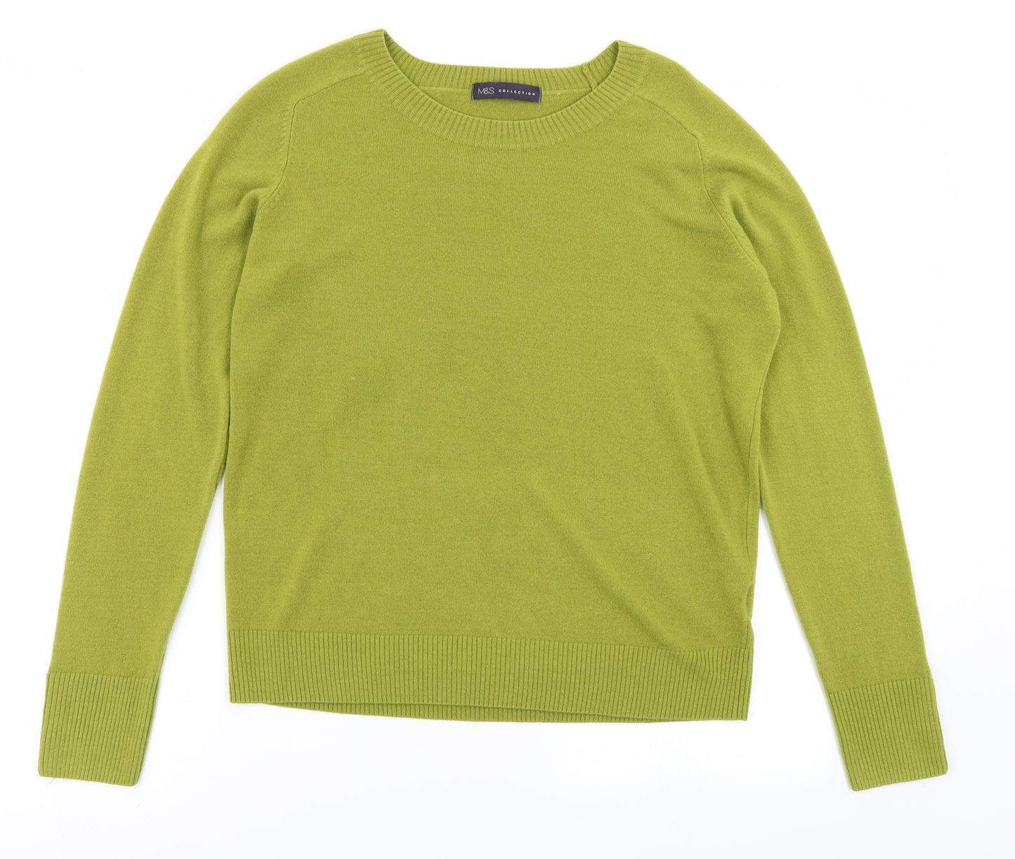 M&S Collection Womens Green  Knit Pullover Jumper Size 14