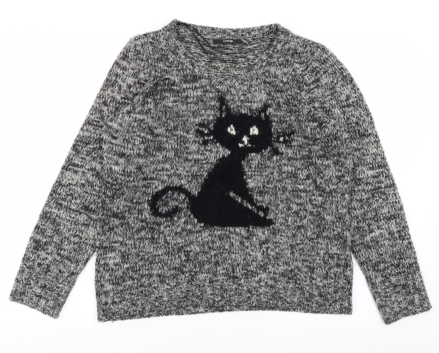 George Womens Grey  Knit Pullover Jumper Size 12