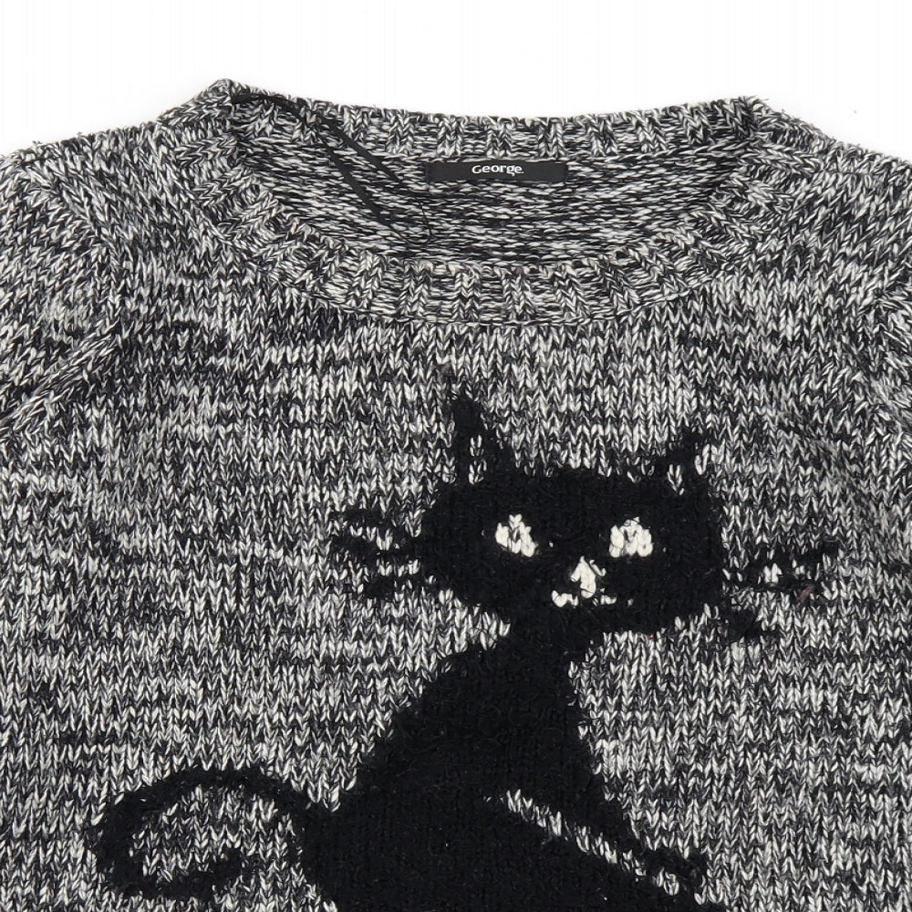 George Womens Grey  Knit Pullover Jumper Size 12
