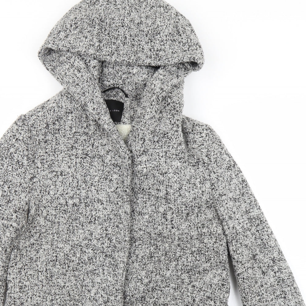 New Look Womens Grey   Overcoat Coat Size 8