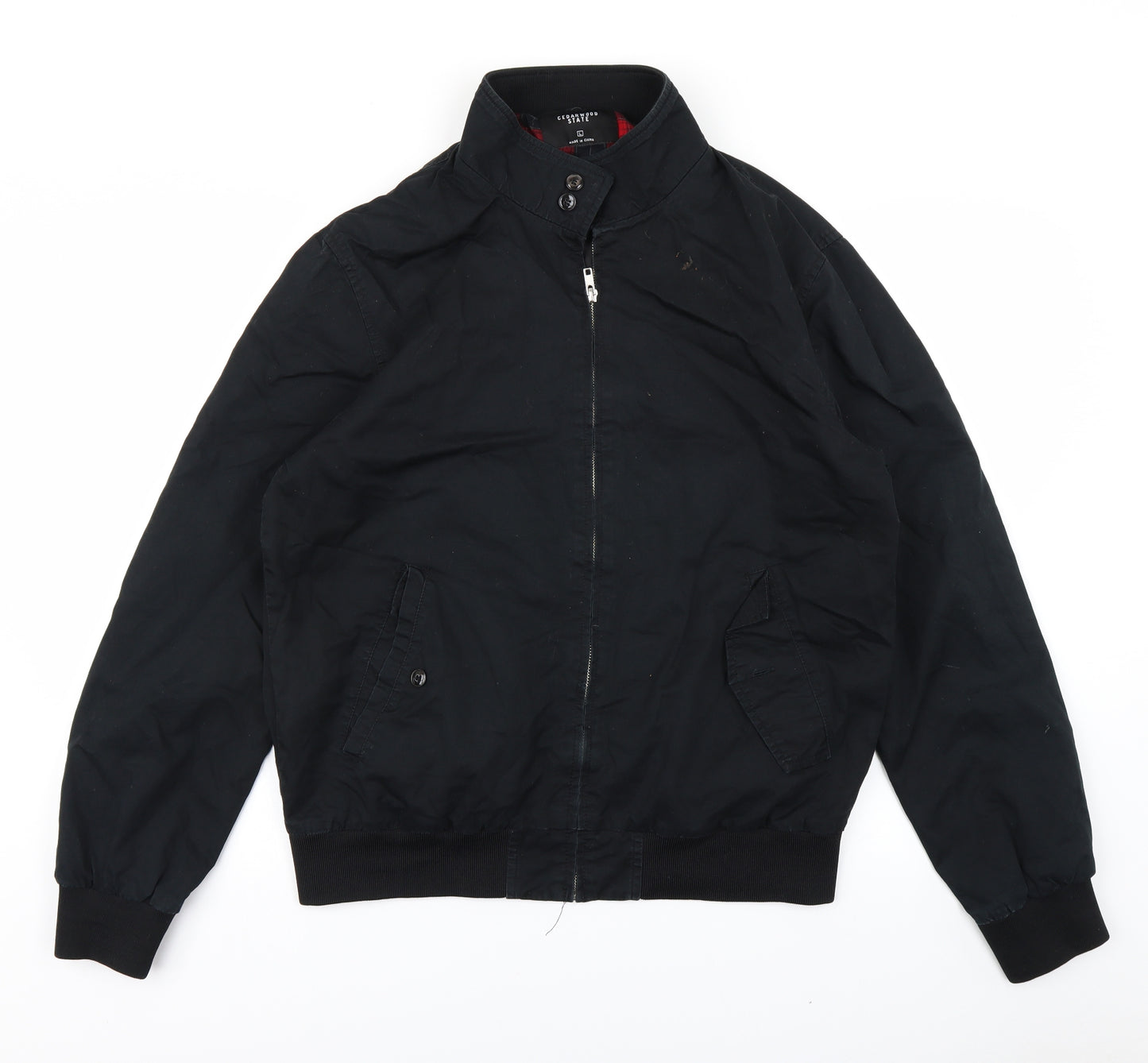 Cedar Wood State Mens Black   Bomber Jacket Jacket Size L