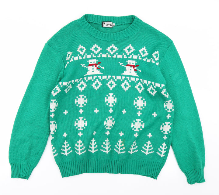 NXT Level Mens Green Knit Pullover Jumper Size M - Christmas jumper