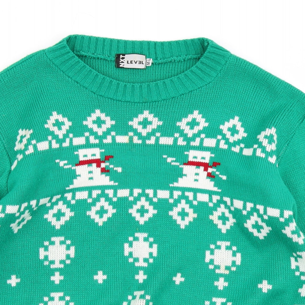 NXT Level Mens Green  Knit Pullover Jumper Size M  - Christmas jumper