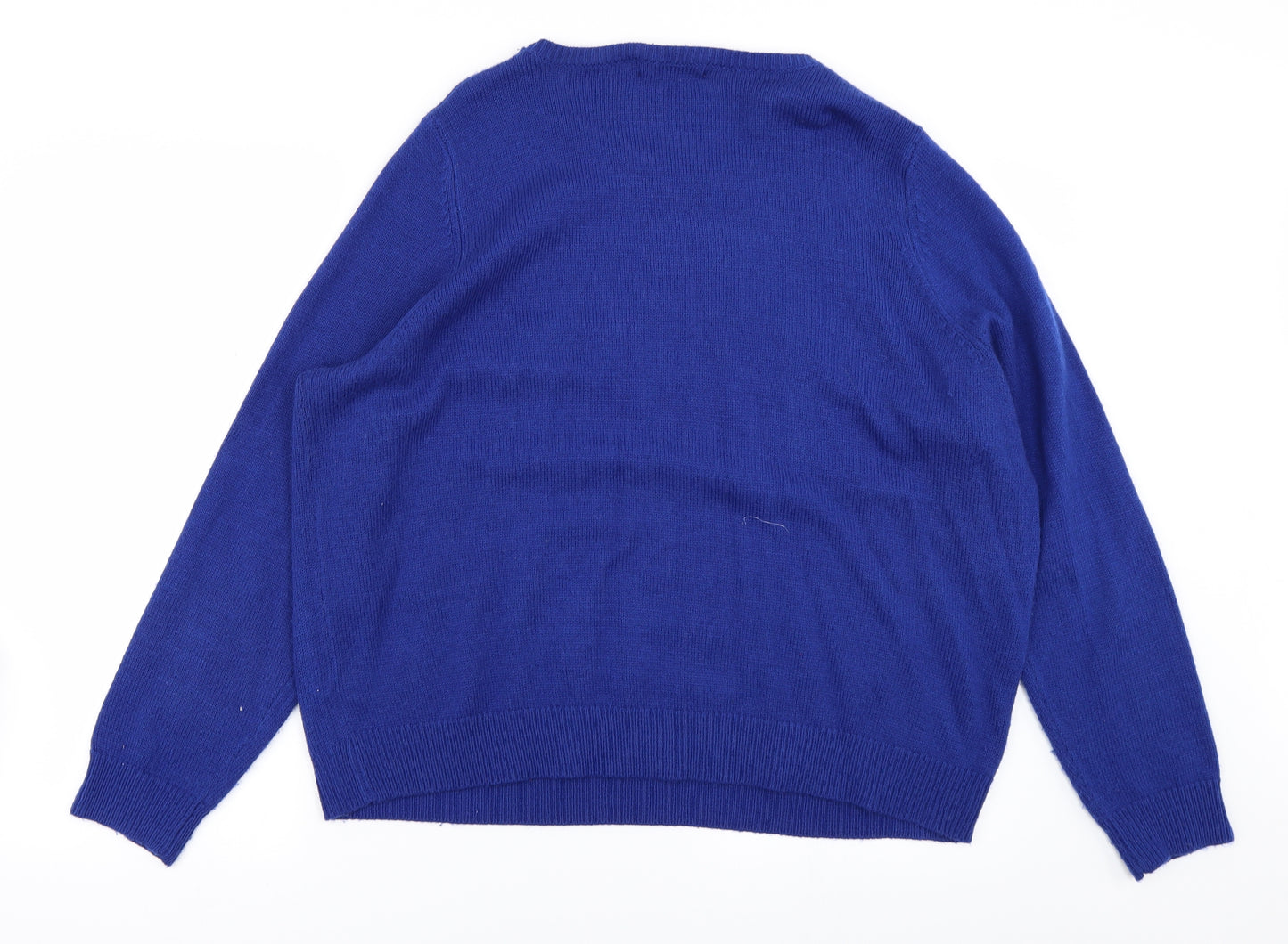 M&S Collection Womens Blue  Knit Pullover Jumper Size 22