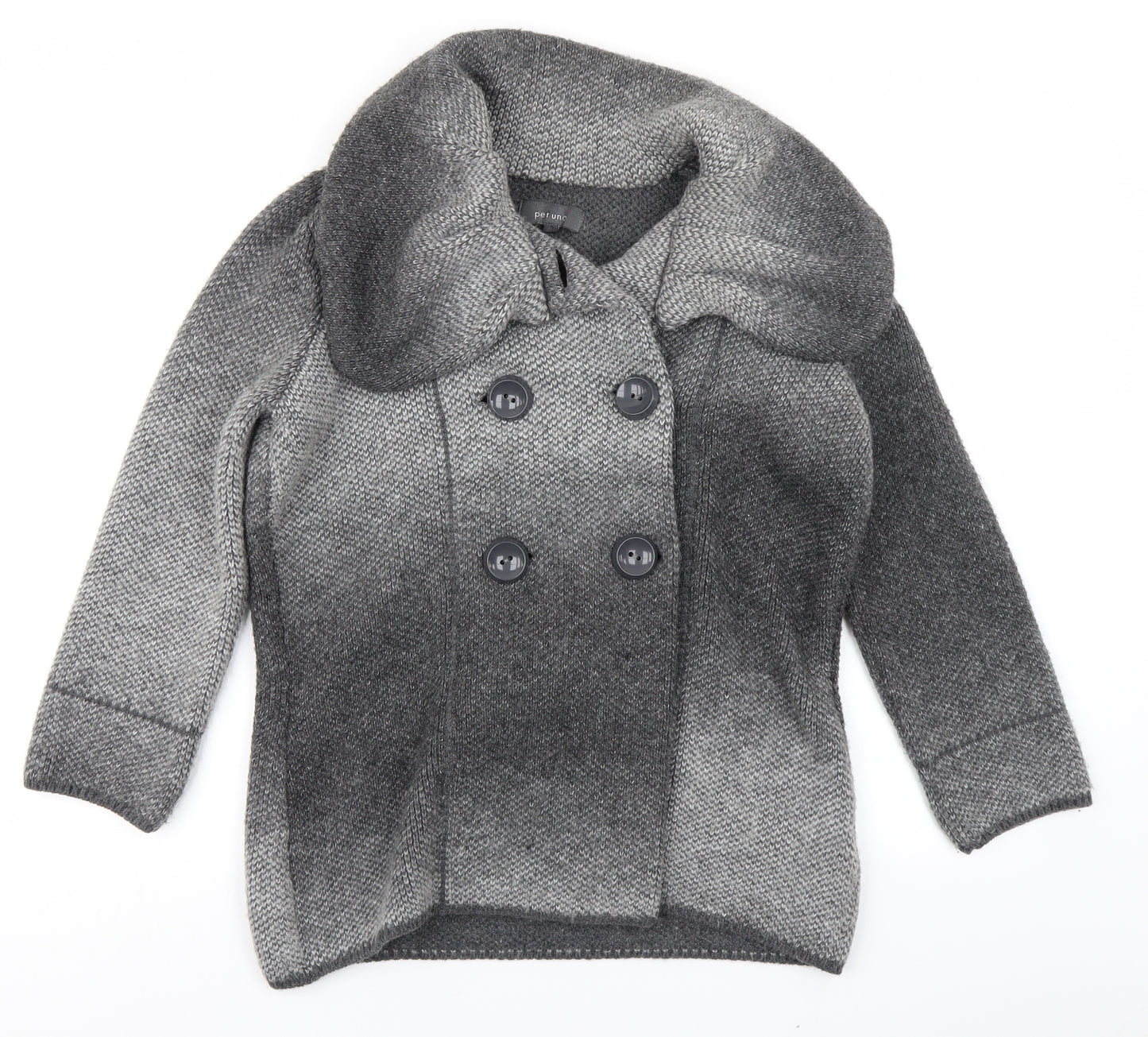 Per Una Womens Grey  Knit Cardigan Jumper Size 12