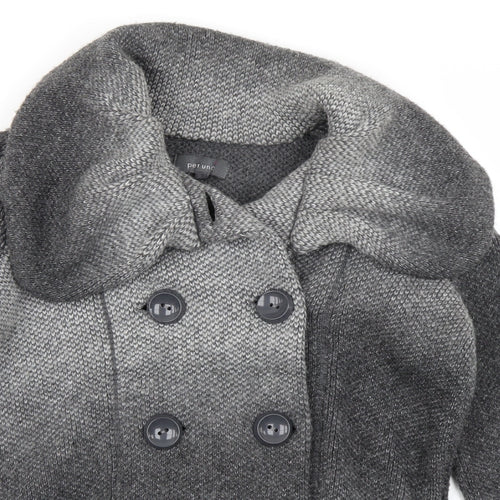 Per Una Womens Grey  Knit Cardigan Jumper Size 12