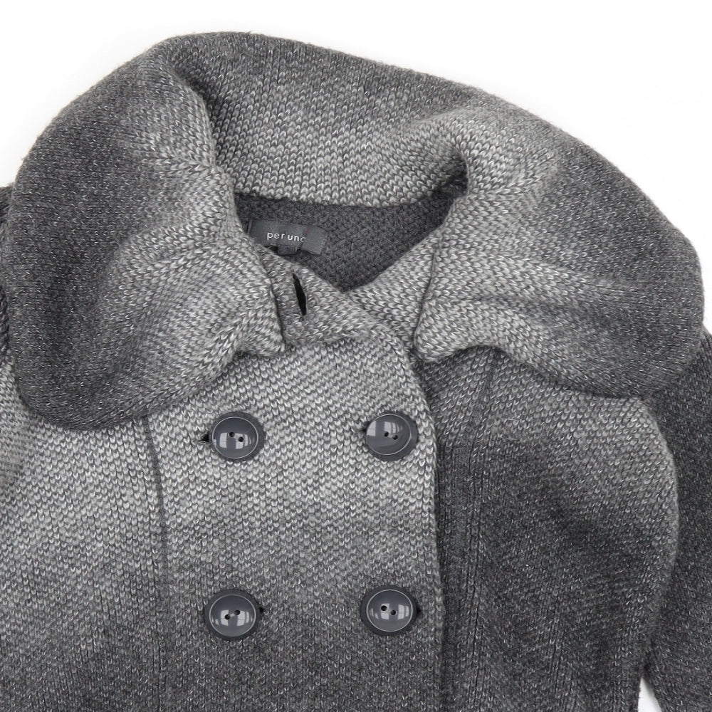 Per Una Womens Grey  Knit Cardigan Jumper Size 12