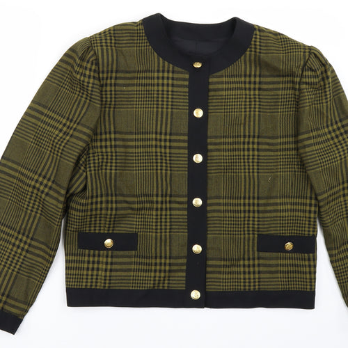 Gerry Weber Womens Green Plaid  Jacket Blazer Size 12