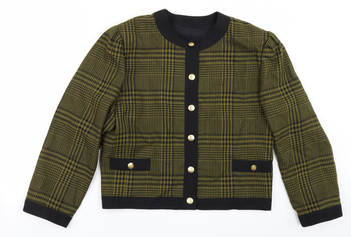 Gerry Weber Womens Green Plaid  Jacket Blazer Size 12