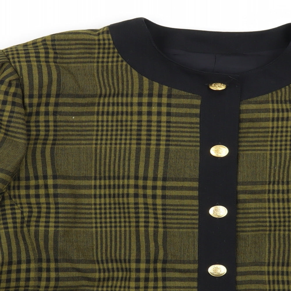 Gerry Weber Womens Green Plaid  Jacket Blazer Size 12