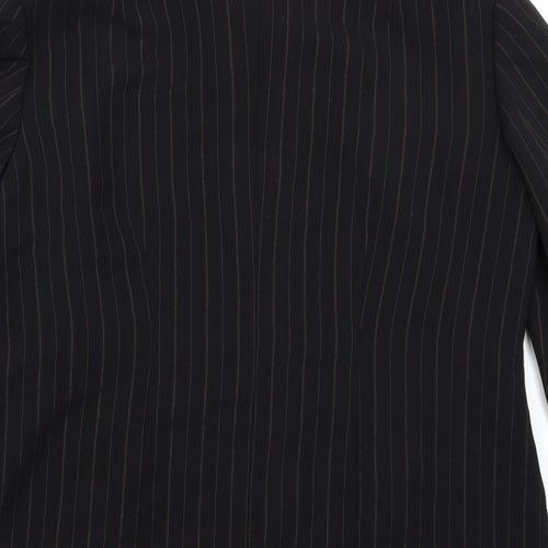 Sommermann Womens Black Striped  Jacket Blazer Size 14