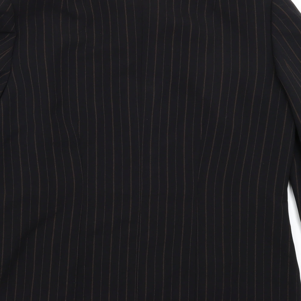 Sommermann Womens Black Striped  Jacket Blazer Size 14