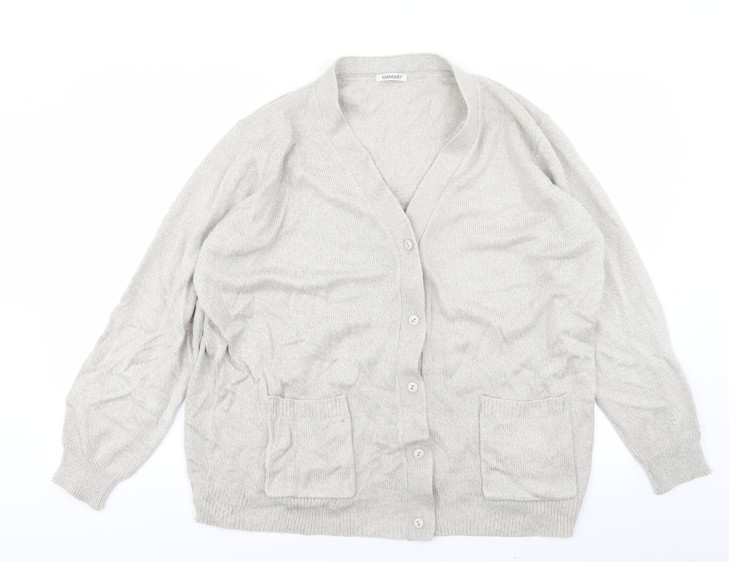 Damart Womens Grey  Knit Cardigan Jumper Size 22