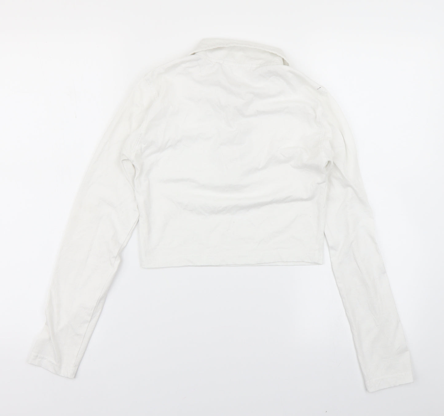 Missguided Womens White   Cropped Polo Size 8