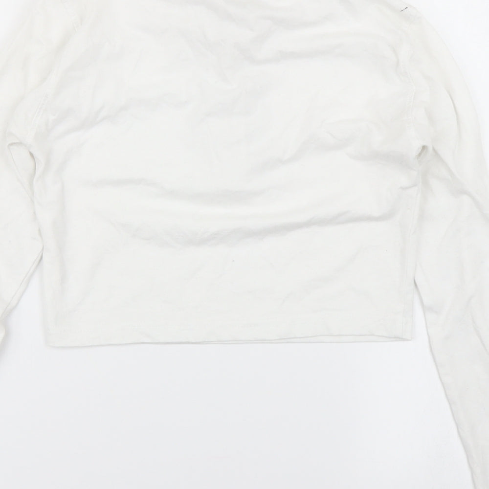 Missguided Womens White   Cropped Polo Size 8