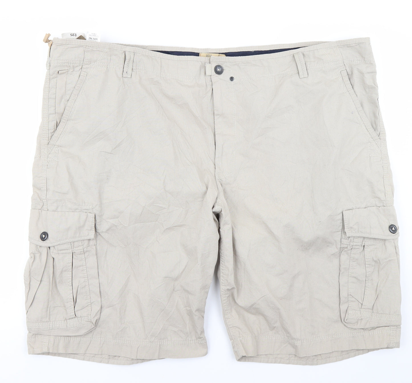 North Coast Mens Beige   Cargo Shorts Size 50 in
