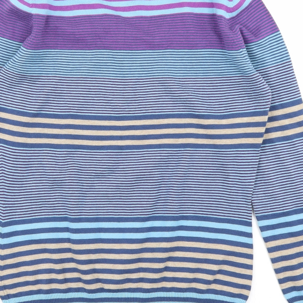 Esprit Womens Blue Striped Knit Pullover Jumper Size M