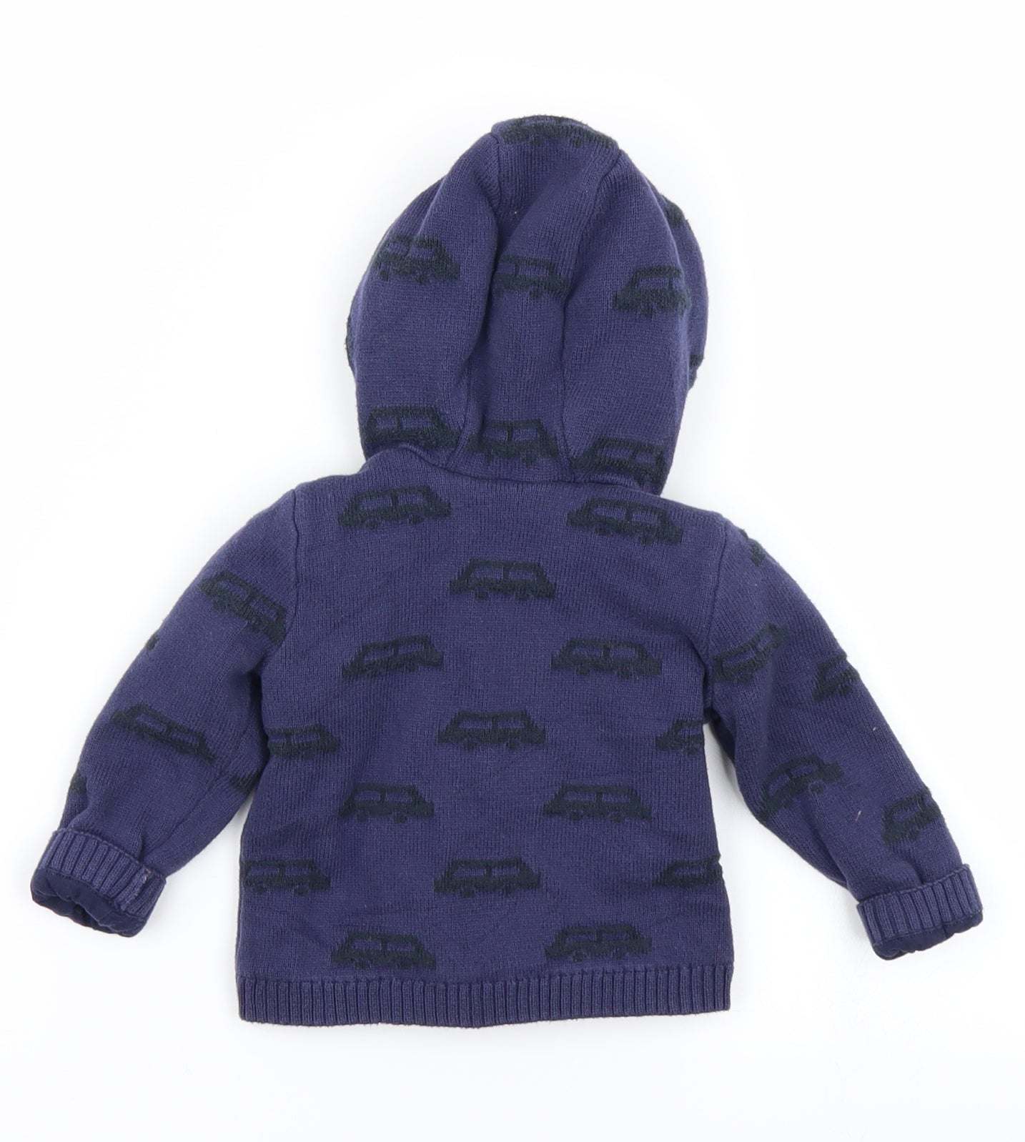 Mothercare Boys Blue  Knit Cardigan Jumper Size 9-12 Months