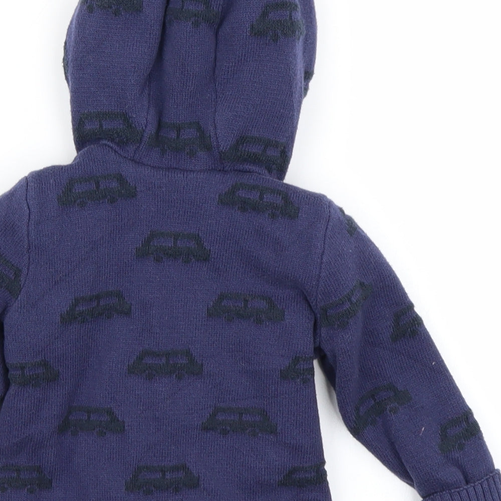 Mothercare Boys Blue  Knit Cardigan Jumper Size 9-12 Months