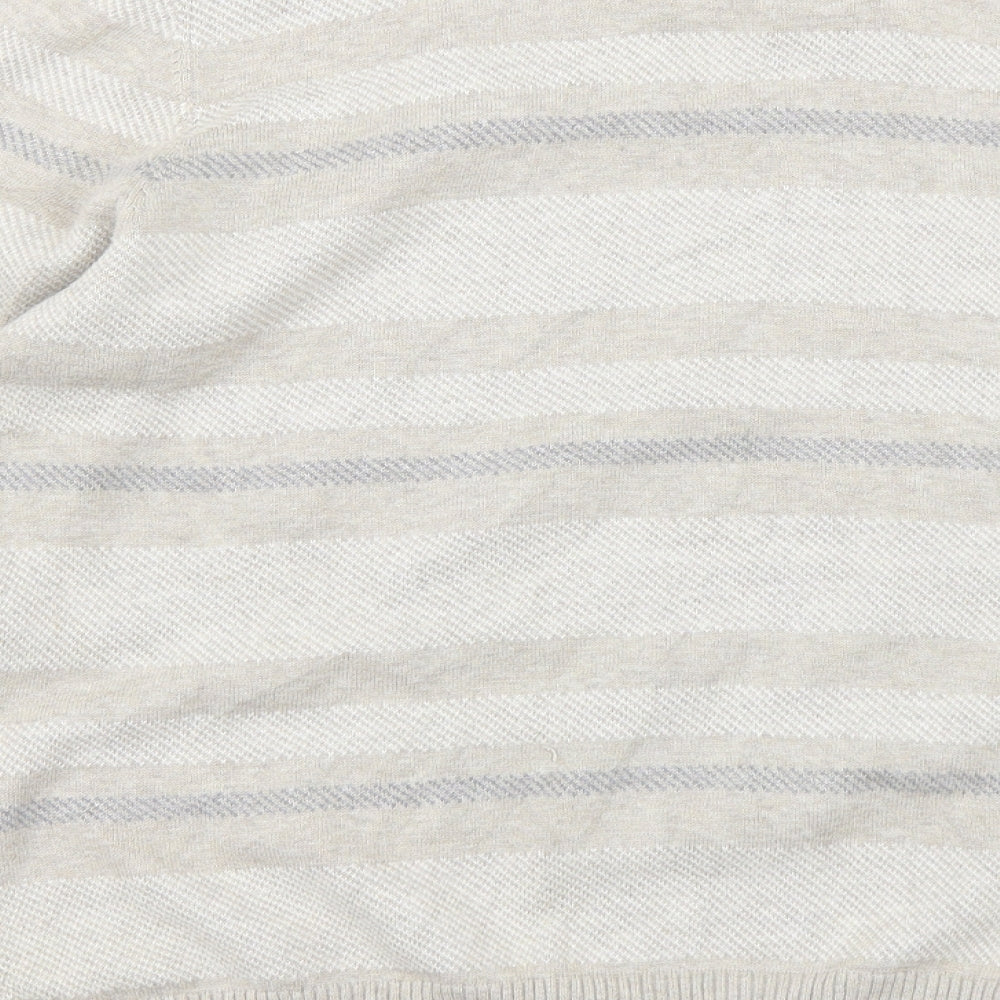 Blue Harbour Mens Beige Striped Knit Pullover Jumper Size L