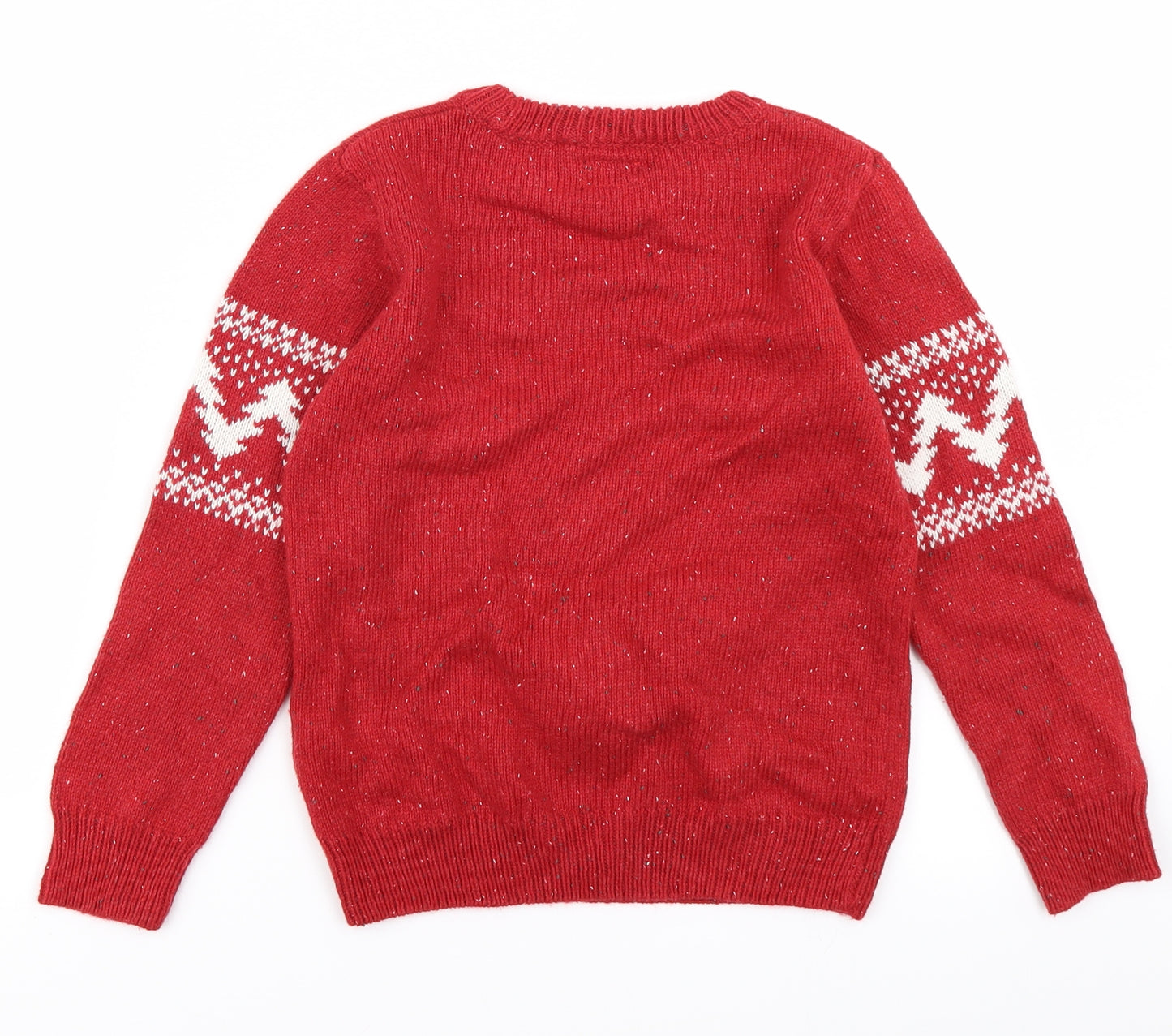 NEXT Boys Red  Knit Pullover Jumper Size 7 Years  - Christmas jumper