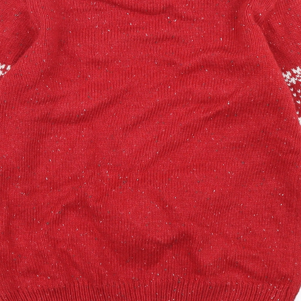NEXT Boys Red  Knit Pullover Jumper Size 7 Years  - Christmas jumper
