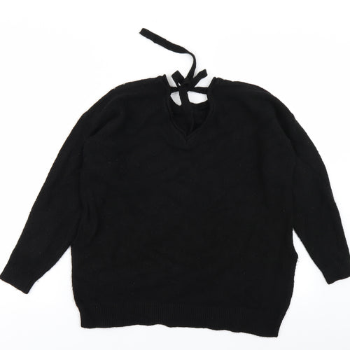 M&S Womens Black  Knit Pullover Jumper Size M