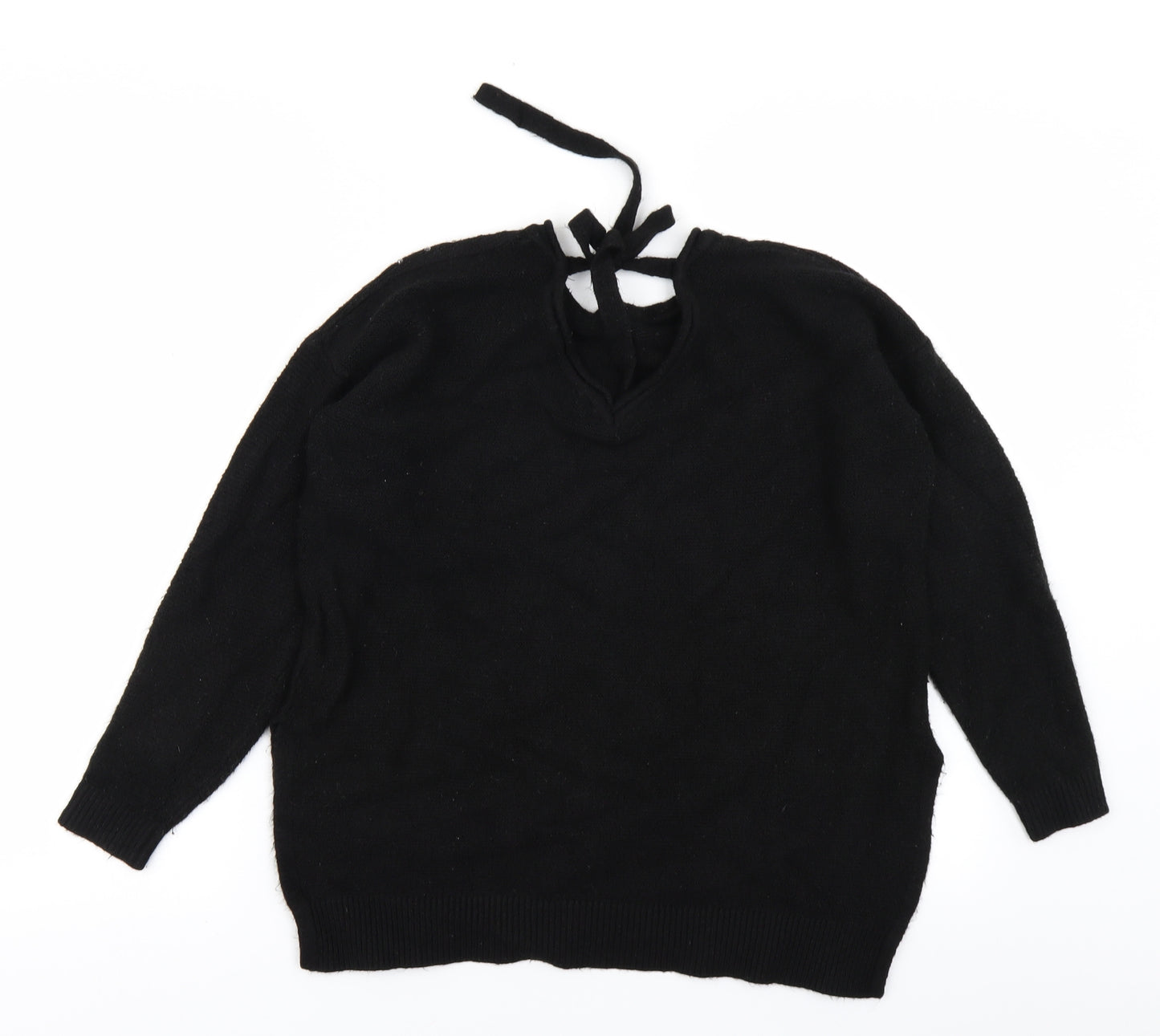 M&S Womens Black  Knit Pullover Jumper Size M