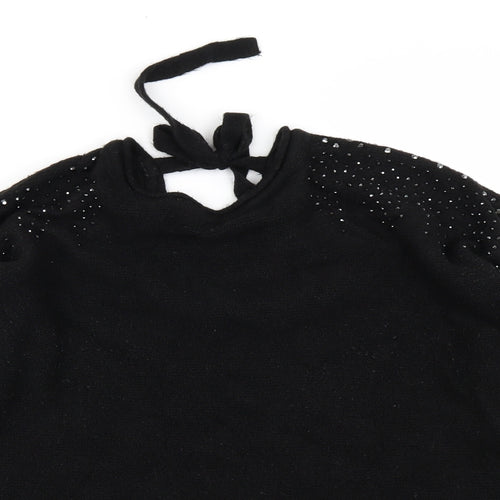 M&S Womens Black  Knit Pullover Jumper Size M